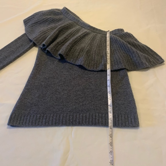Aqua 100% cashmere grey sweater one sleeve XS - Picture 7 of 14